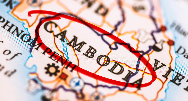 Map of Cambodia and its neighbors