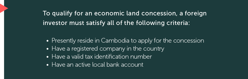 Information about qualification for an economic land